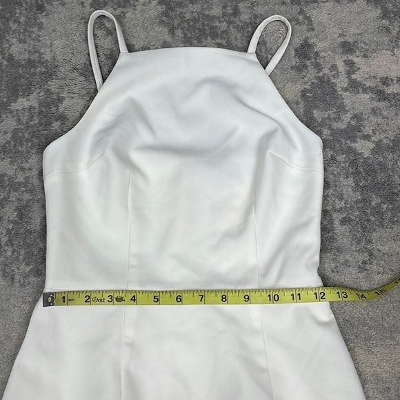 New French Connection Whisper Light Square Neck Mini Dress in White Sz 0 - Picture 7 of 12